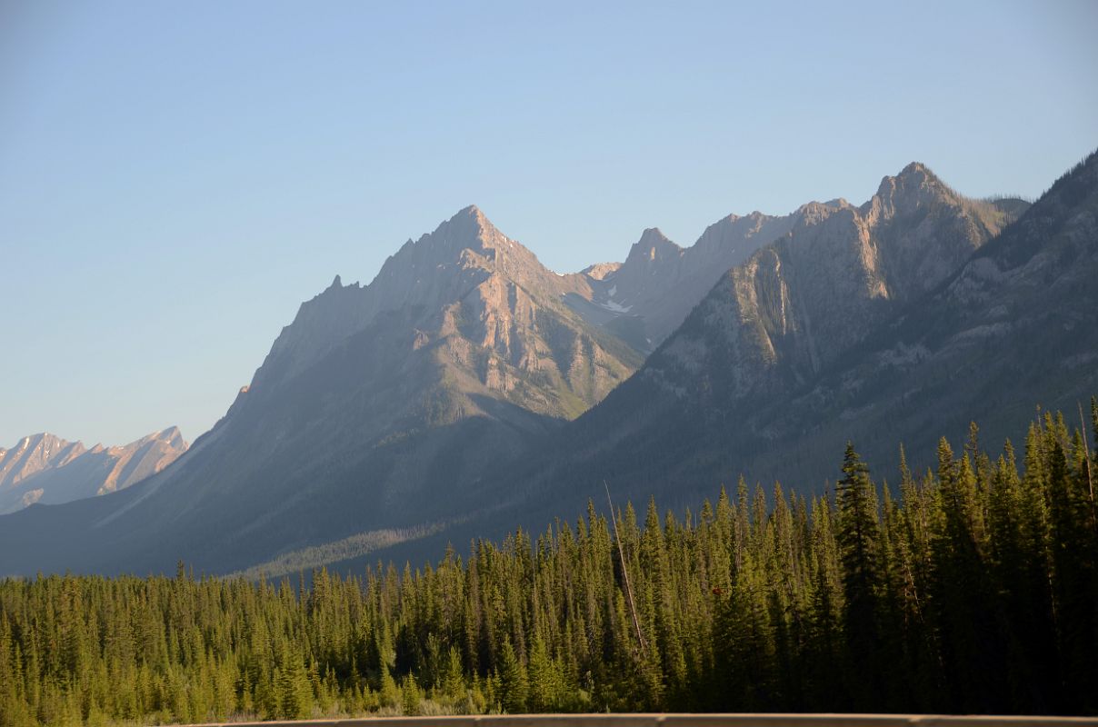 22 Mount Ishbel Early Morning From Trans Canada Highway After Leaving Banff Driving Towards Lake Louise in Summer